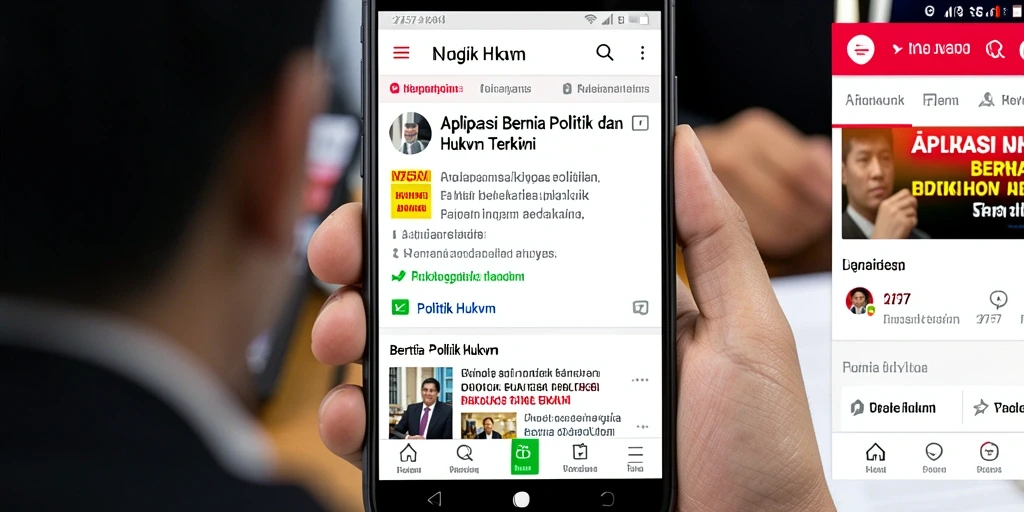 Tampilan utama aplikasi 2757 dengan fokus pada berita politik dan hukum.