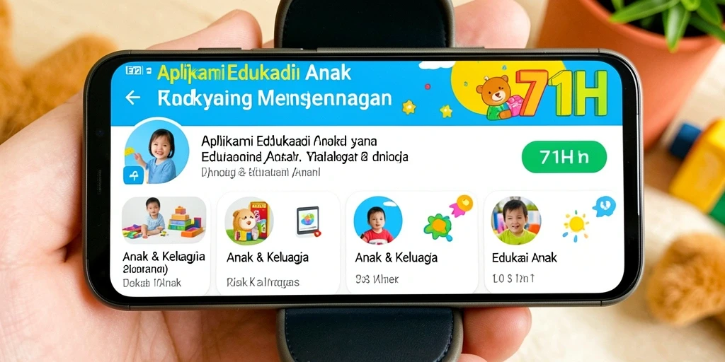 Antarmuka aplikasi 71H yang edukatif dan ramah anak.