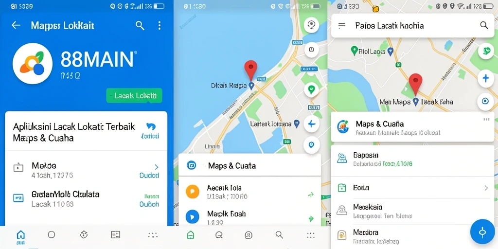 Tampilan antarmuka aplikasi Lacak Lokasi 88MAIN yang user-friendly.