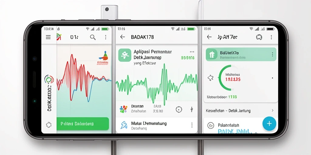 Tampilan utama BADAK178 menunjukkan pembacaan detak jantung secara real-time.