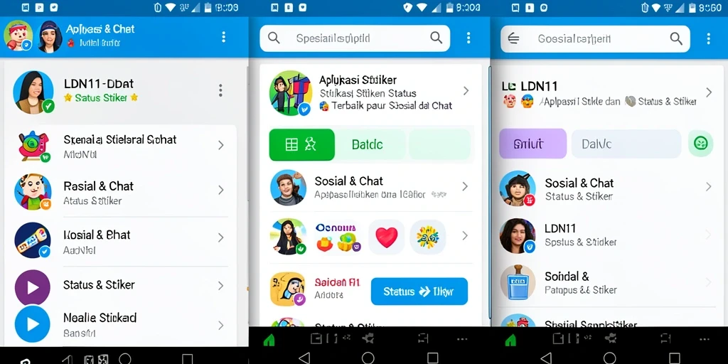 Antarmuka LDN11 dengan stiker dan status yang menarik.