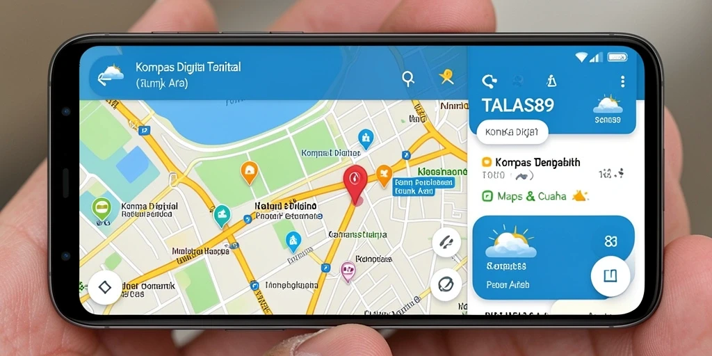 Antarmuka kompas digital TALAS89 yang user-friendly.