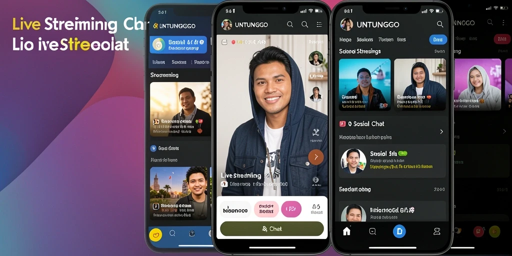 Antarmuka UNTUNGGO yang interaktif dalam fungsi Live Streaming.