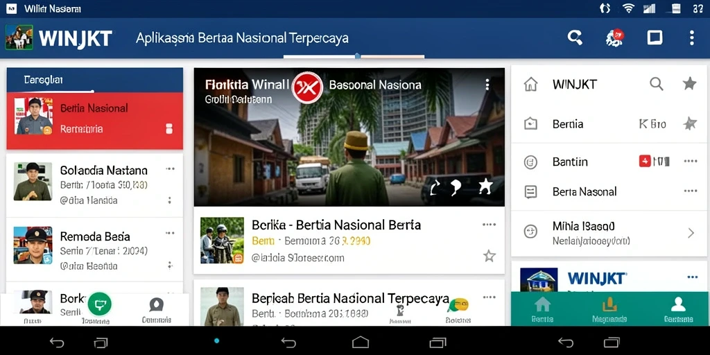 Antarmuka utama WINJKT menampilkan berita terkini dengan desain yang menarik.